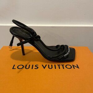 Louis Vuitton Leather Sandal Kitten Heels